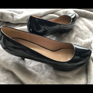 Navy Patent Leather Pumps